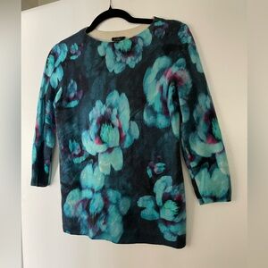 TALBOTS beautiful blue, aqua and purple cashmere sweater. Size small/petite.